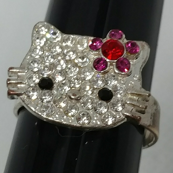 Hello Kitty Rhinestone Adjustable Ring - Picture 1 of 7